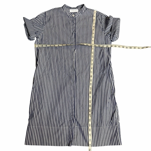 Everlane Striped Collarless Shirt Dress Size 2 - Picture 4 of 10